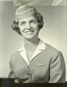 Nan McKay in her flight attendant uniform, 1962