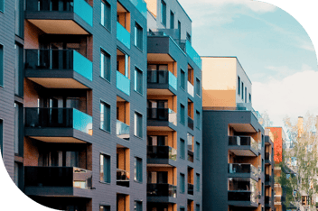 Apartment blocks on a sunny morning