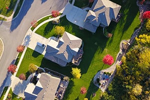 Birds eye view of housing